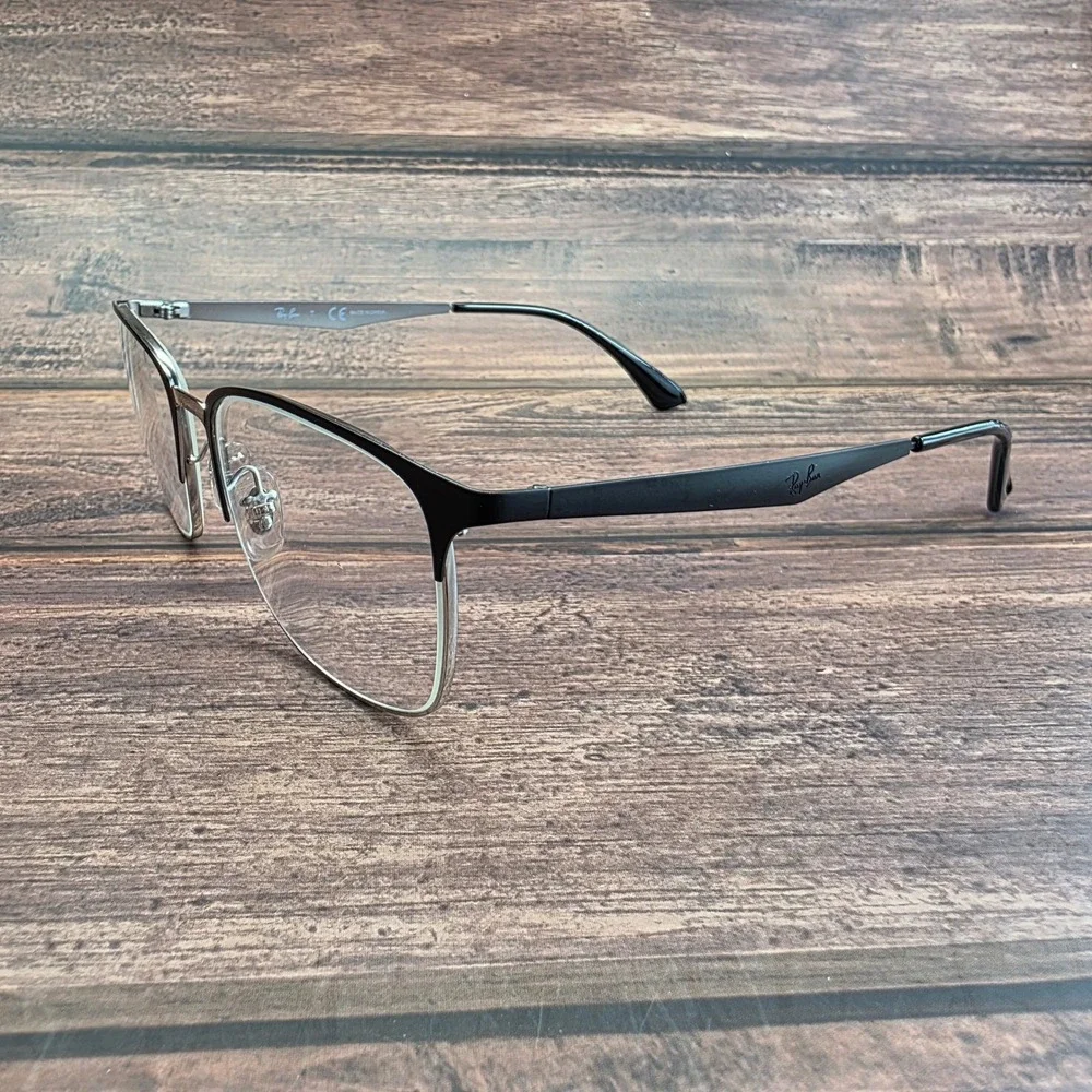Ray-Ban RB 6421 2997 Matte Black Silver Square Eyeglasses 54-18-145 FRAMES ONLY